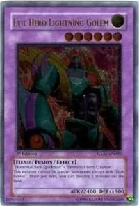Evil Hero Lightning Golem Ultimate Rare GLAS-EN039 Yu-Gi-Oh card from Gladiator's Assault