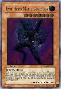 Evil HERO Malicious Edge Ultimate Rare GLAS-EN003 1st Edition Yu-Gi-Oh card from Gladiator's Assault