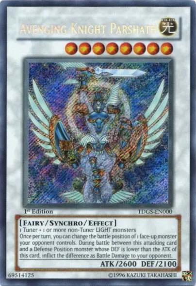 Avenging Knight Parshath TDGS-EN000 Unlimited Yu-Gi-Oh card from The Duelist Genesis