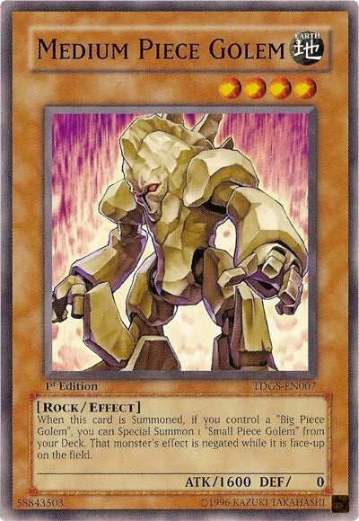 Medium Piece Golem TDGS-EN007 1st Edition Yu-Gi-Oh card from The Duelist Genesis
