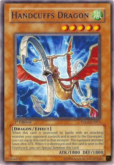 Handcuffs Dragon TDGS-EN013 Unlimited Yu-Gi-Oh card from The Duelist Genesis
