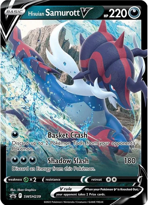 Hisuian Samurott V #SWSH239 Holofoil Pokémon card from Sword & Shield Promo Cards