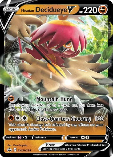 Hisuian Decidueye V #SWSH238 Holofoil Pokémon card from Sword & Shield Promo Cards