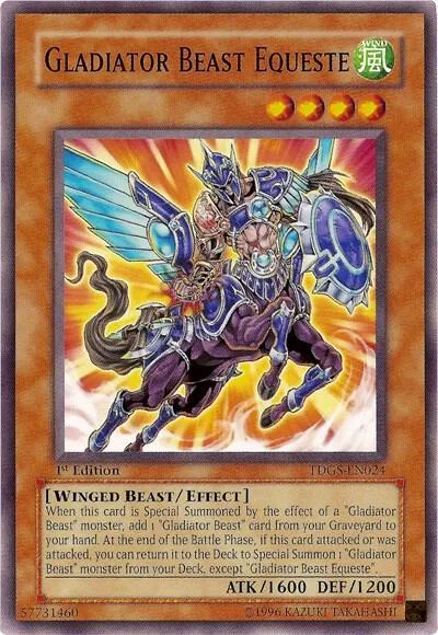 Gladiator Beast Equeste TDGS-EN024 1st Edition Yu-Gi-Oh card from The Duelist Genesis
