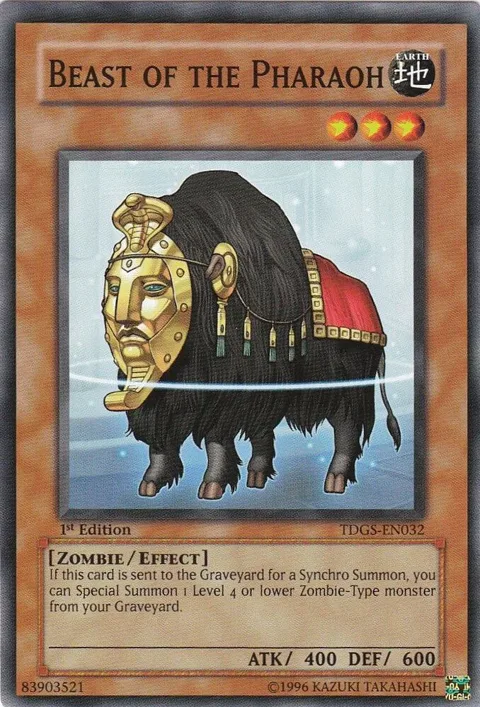 Beast of the Pharaoh TDGS-EN032 Yu-Gi-Oh card from The Duelist Genesis