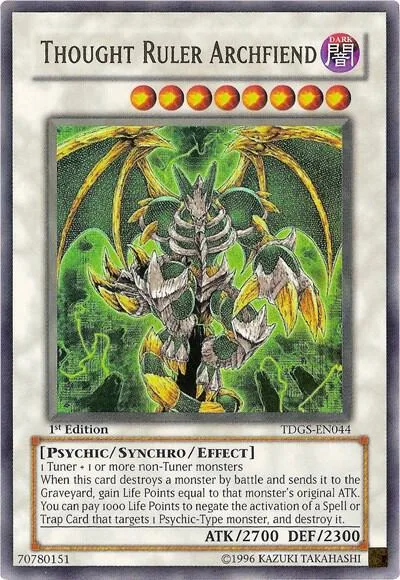 Thought Ruler Archfiend TDGS-EN044 1st Edition Yu-Gi-Oh card from The Duelist Genesis