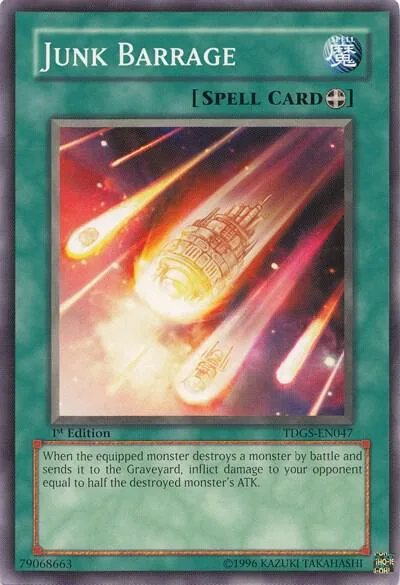 Junk Barrage TDGS-EN047 Unlimited Yu-Gi-Oh card from The Duelist Genesis