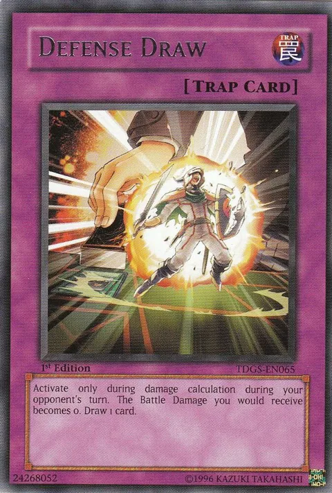 Defense Draw TDGS-EN065 1st Edition Yu-Gi-Oh card from The Duelist Genesis