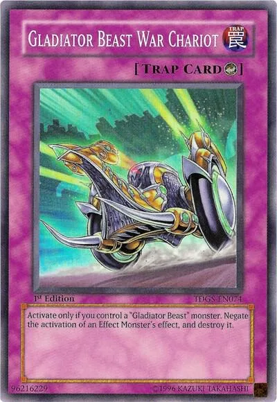 Gladiator Beast War Chariot TDGS-EN074 Unlimited Yu-Gi-Oh card from The Duelist Genesis