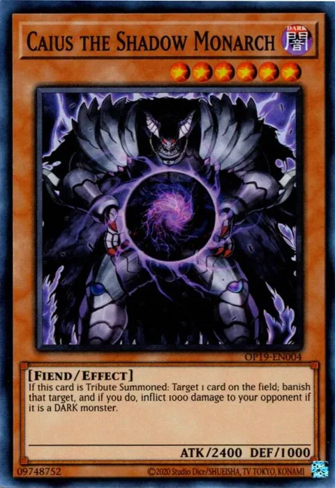 Caius the Shadow Monarch OP19-EN004 Yu-Gi-Oh card from OTS Tournament Pack 19