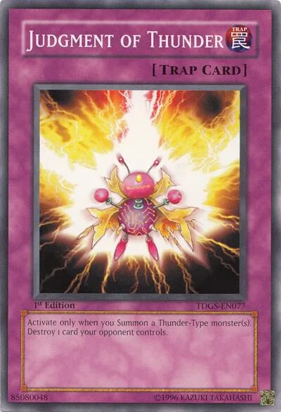Judgment of Thunder TDGS-EN077 Unlimited Yu-Gi-Oh card from The Duelist Genesis