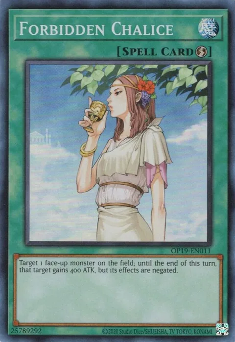 Forbidden Chalice OP19-EN011 Yu-Gi-Oh card from OTS Tournament Pack 19