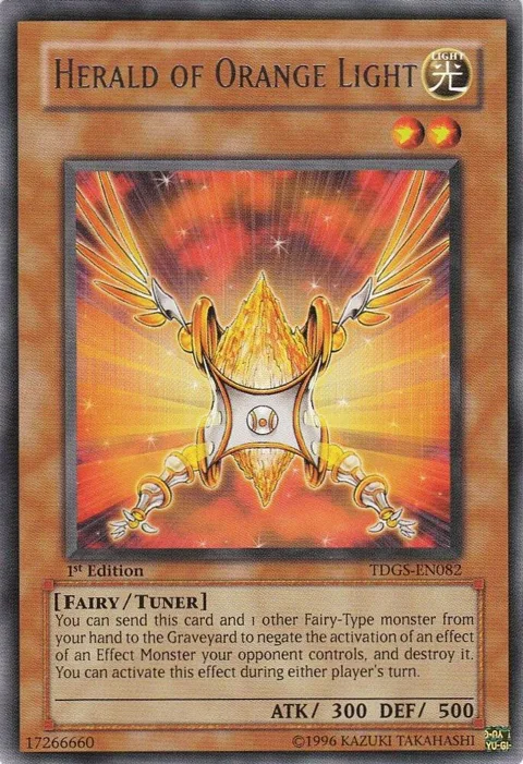 Herald of Orange Light TDGS-EN082 Unlimited Yu-Gi-Oh card from The Duelist Genesis