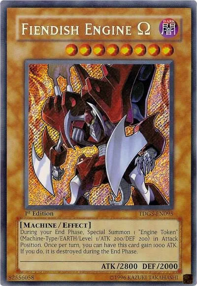 Fiendish Engine Omega TDGS-EN095 1st Edition Yu-Gi-Oh card from The Duelist Genesis