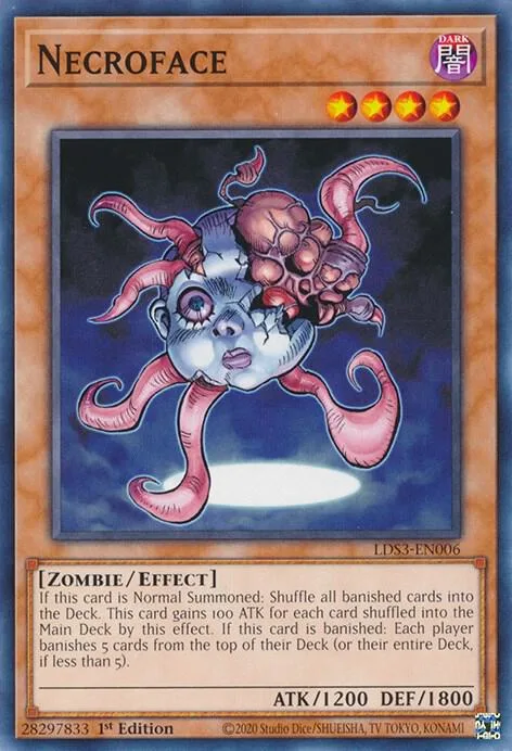 Necroface LDS3-EN006 Yu-Gi-Oh card from Legendary Duelists: Season 3