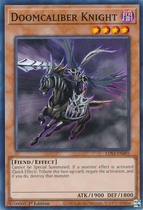 Doomcaliber Knight LDS3-EN005 Yu-Gi-Oh card from Legendary Duelists: Season 3