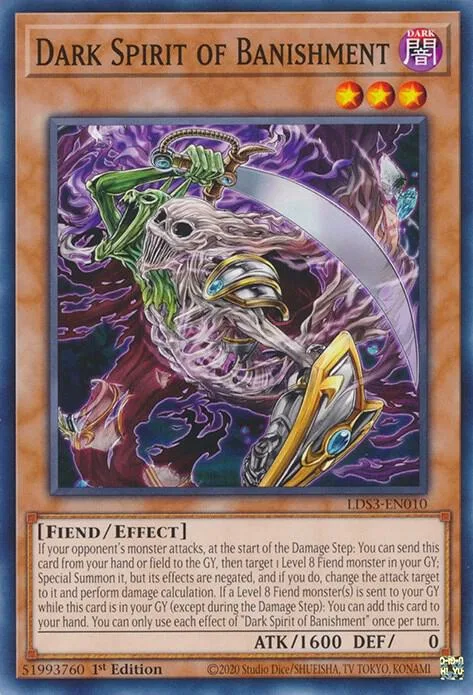 Dark Spirit of Banishment LDS3-EN010 Yu-Gi-Oh card from Legendary Duelists: Season 3