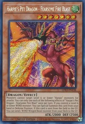 Harpie's Pet Dragon - Fearsome Fire Blast LDS3-EN138 Yu-Gi-Oh card from Legendary Duelists: Season 3