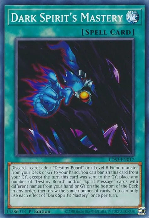 Dark Spirit's Mastery LDS3-EN017 Yu-Gi-Oh card from Legendary Duelists: Season 3