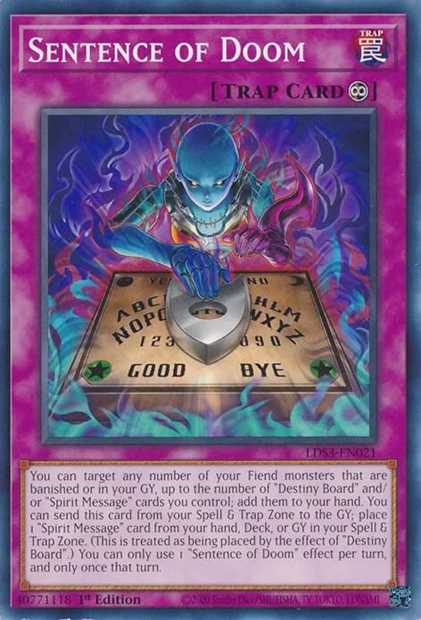 Sentence of Doom LDS3-EN021 Yu-Gi-Oh card from Legendary Duelists: Season 3