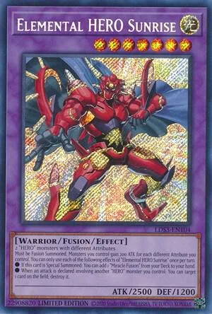 Elemental HERO Sunrise LDS3-EN104 Yu-Gi-Oh card from Legendary Duelists: Season 3