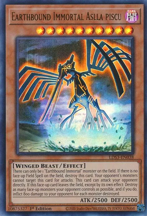 Earthbound Immortal Aslla Piscu LDS3-EN038 Yu-Gi-Oh card from Legendary Duelists: Season 3