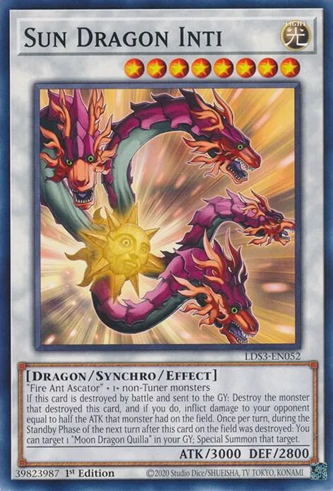 Sun Dragon Inti LDS3-EN052 Yu-Gi-Oh card from Legendary Duelists: Season 3