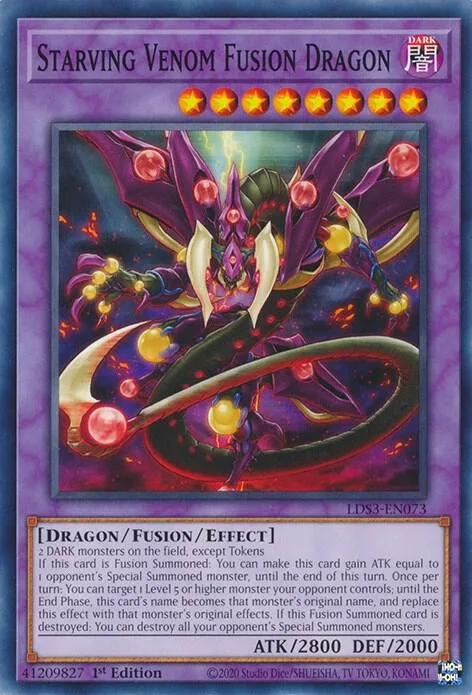 Starving Venom Fusion Dragon LDS3-EN073 Yu-Gi-Oh card from Legendary Duelists: Season 3