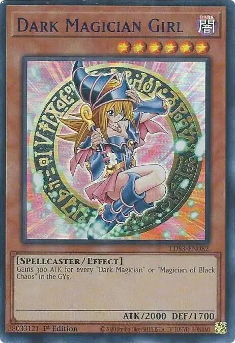 Dark Magician Girl Blue LDS3-EN082 Yu-Gi-Oh card from Legendary Duelists: Season 3