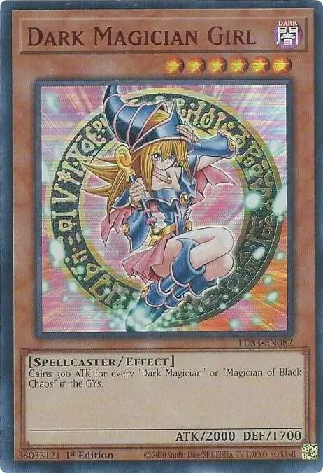 Dark Magician Girl Red LDS3-EN082 Yu-Gi-Oh card from Legendary Duelists: Season 3