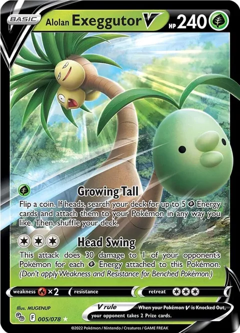 Alolan Exeggutor V #005/078 Holofoil Pokémon card from Pokemon GO