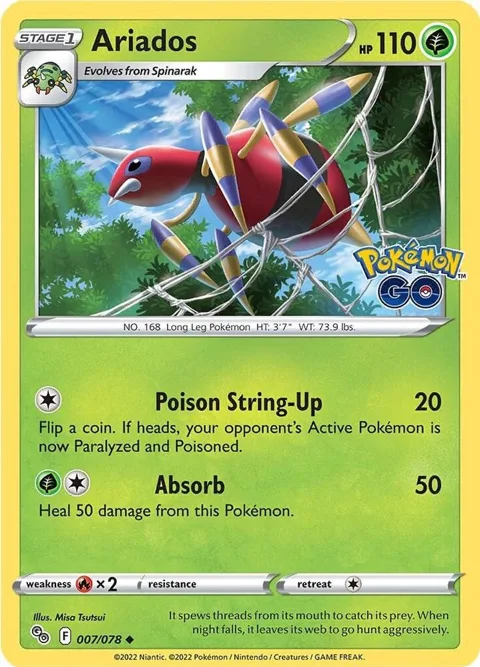 Ariados #007/078 Reverse Holofoil Pokémon card from Pokemon GO