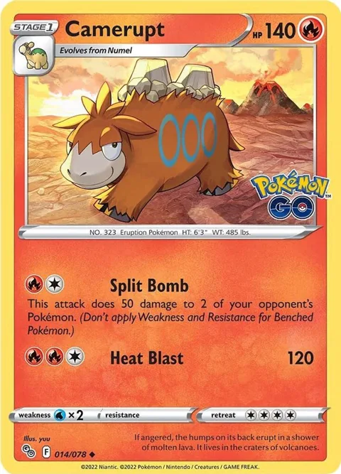 Camerupt #014/078 Reverse Holofoil Pokémon card from Pokemon GO