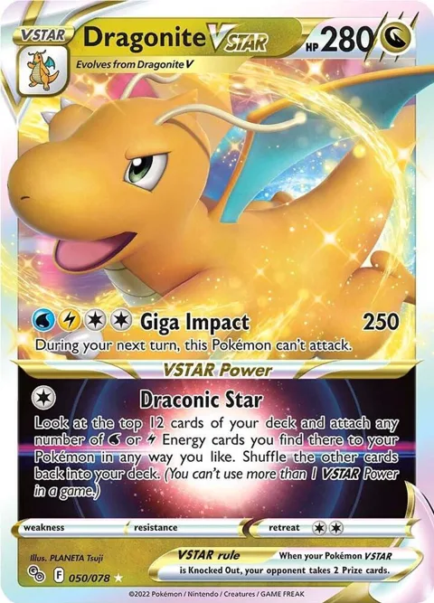 Dragonite VSTAR #050/078 Holofoil Pokémon card from Pokemon GO