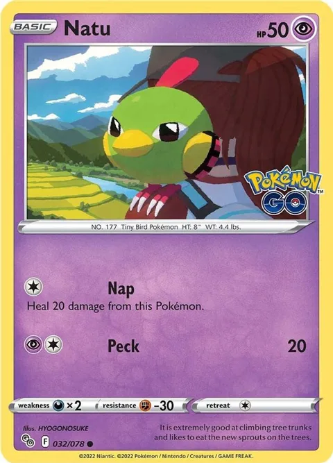 Natu #032/078 Reverse Holofoil Pokémon card from Pokemon GO