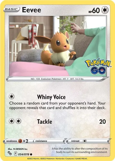 Eevee #054/078 Pokémon card from Pokemon GO