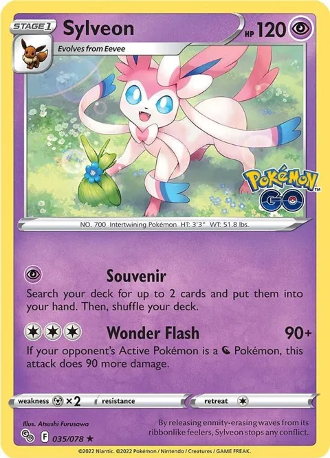 Sylveon #035/078 Reverse Holofoil Pokémon card from Pokemon GO