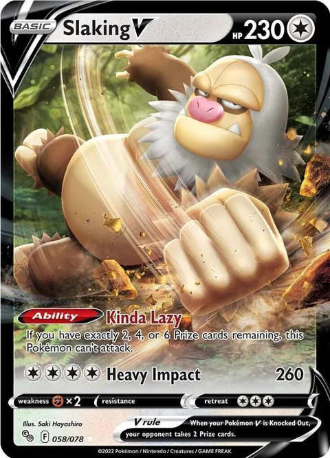 Slaking V #058/078 Holofoil Pokémon card from Pokemon GO