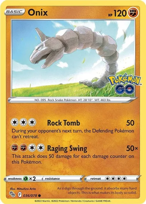 Onix #036/078 Pokémon card from Pokemon GO