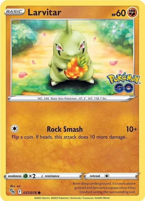 Larvitar #037/078 Reverse Holofoil Pokémon card from Pokemon GO