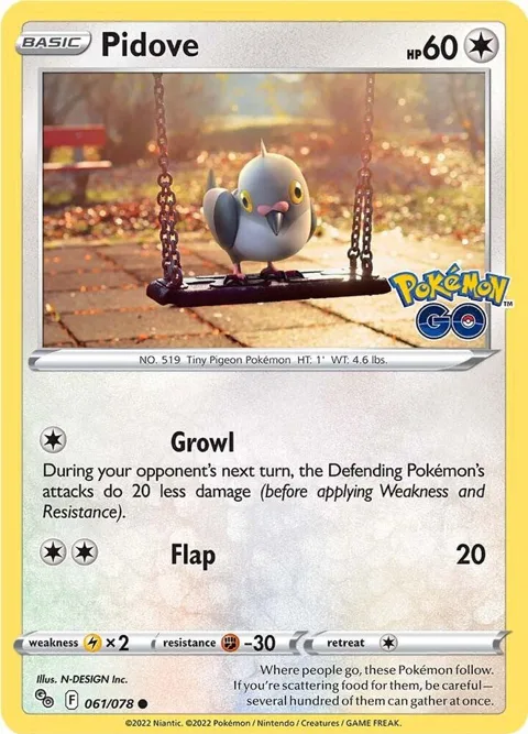 Pidove #061/078 Reverse Holofoil Pokémon card from Pokemon GO