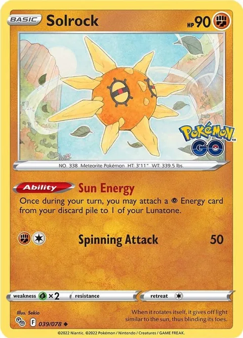 Solrock #039/078 Pokémon card from Pokemon GO