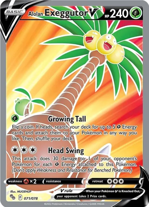 Alolan Exeggutor V Full Art #071/078 Holofoil Pokémon card from Pokemon GO