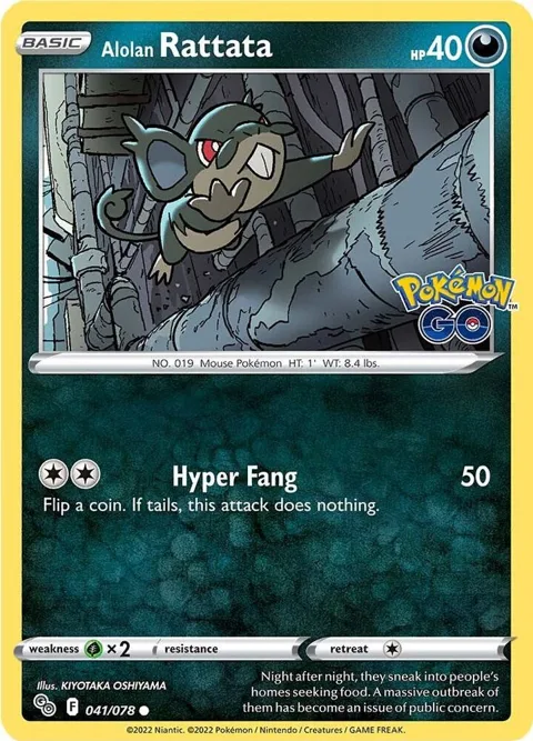 Alolan Rattata #041/078 Pokémon card from Pokemon GO