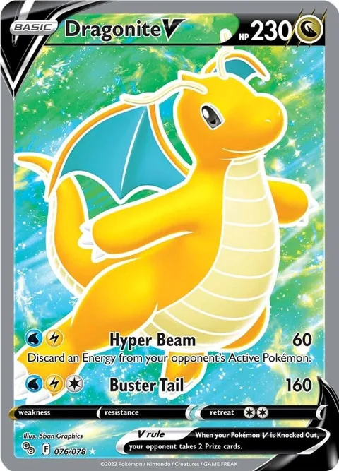 Dragonite V Full Art #076/078 Holofoil Pokémon card from Pokemon GO