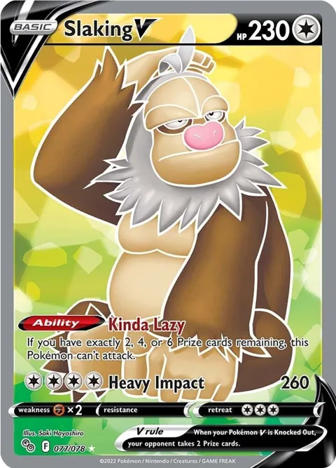 Slaking V Full Art #077/078 Holofoil Pokémon card from Pokemon GO