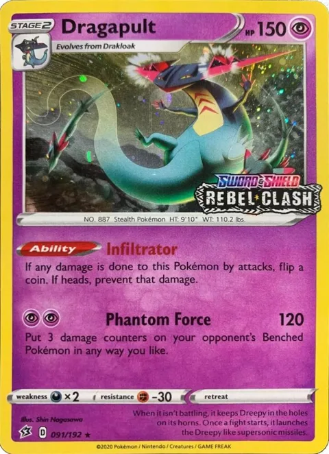 Dragapult - 091/192 [Rebel Clash] #091/192 Holofoil Pokémon card from Miscellaneous Cards & Products