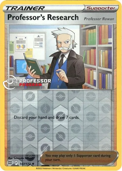 Professor's Research [Professor Rowan] #147/172 Reverse Holofoil Pokémon card from Professor Program Promos