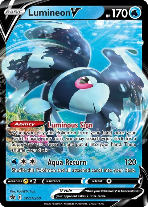 Lumineon V #SWSH250 Holofoil Pokémon card from Sword & Shield Promo Cards