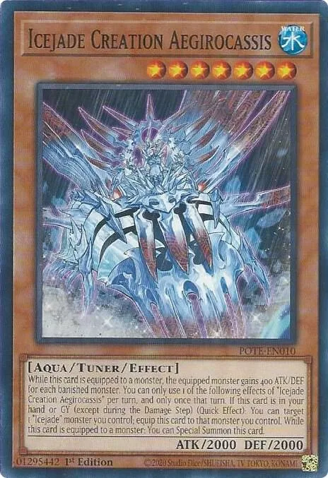 Icejade Creation Aegirocassis POTE-EN010 Yu-Gi-Oh card from Power of the Elements